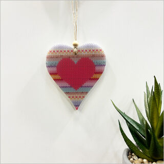 Hanging Ornament Printed : Heart 7 (Red Heart)