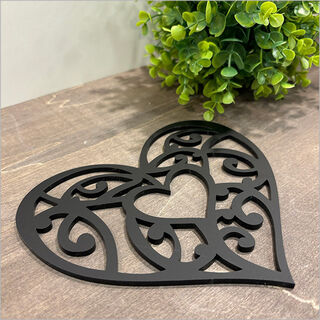 Black Acrylic: Kowhaiwhai Heart