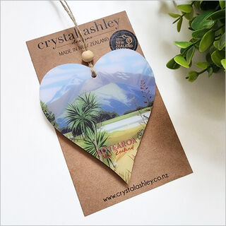 Hanging Ornament Printed : Heart 10 (Aotearoa 1)