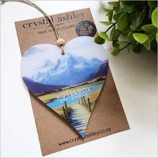 Hanging Ornament Printed : Heart 11 (Aotearoa 2)