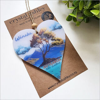 Hanging Ornament Printed : Heart 14 (Wanaka 1)