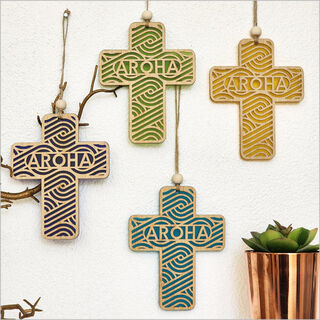 Hanging Ornament : Cross 12  (Aroha 2)