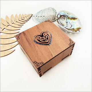 Small Trinket Box Relief: Koru Heart