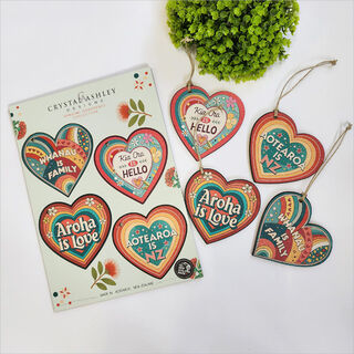 Pop-Out Ornament: Heart Aroha + Whanau Set