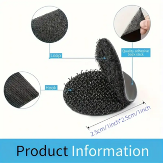 1-inch Round Double-Sided Adhesive Hook and Loop Dots