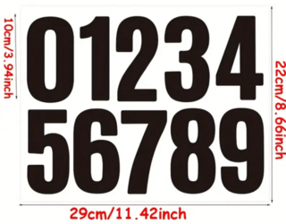 Large Numbers Decal Sheet Waterproof