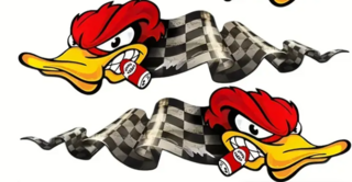 Race Duck Waterproof Decals x 2