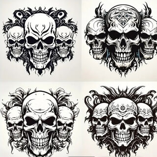 Skull Set Waterproof Decals