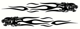 Tiger Flame Waterproof Decal x 2
