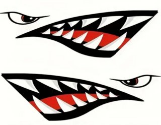 Shark Teeth Waterproof Decal Set