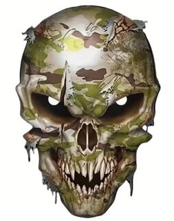 Camo Skull Vinyl Decal