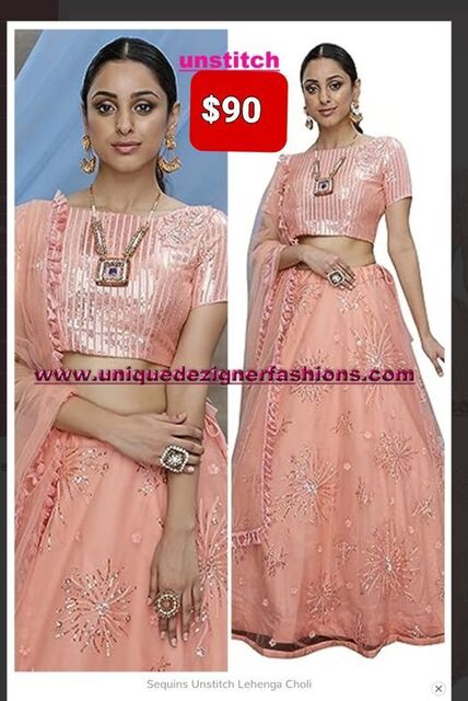 Sequins Unstitch  Lehenga Choli