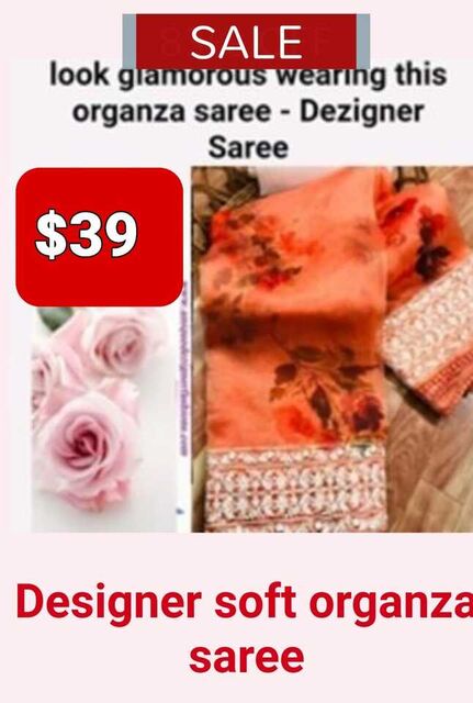 Designer soft organza saree