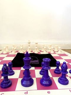 3 x NEW - pink & purple Tournament Chess Set