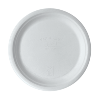 Sugarcane Plate, 10in, White - Detpak