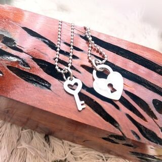 Lock and Key Pendant Set