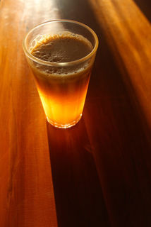 Homemade carrot & apple juice catching the morning rays