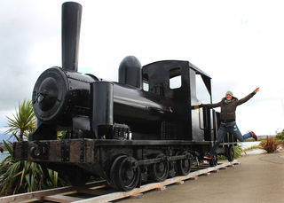 'Black Maria' an old restored Johnson model A steam locomotive at Riverton