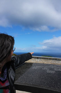 Johanna pointing out the North far beyond