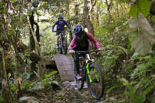 Millie and Lara giving the Women's Whirlwind and Snow Leopard a workout on the Wainui hills