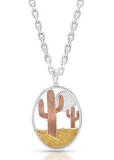 Montana Desert Moon Cactus Necklace