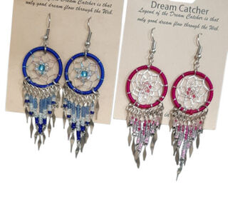 Dream Catcher Hand Threaded Earrings - Large