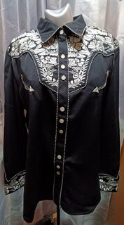 Scully Western Black/Silver Embroidered Shirt