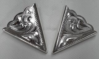 Western Silver Tone Collar Tips