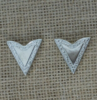 Western Antiqued Silver Tone Collar Tips