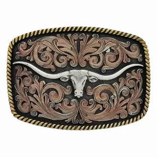 Tri Colour Texas Longhorn Attitude Buckle