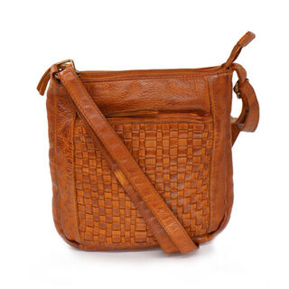Baron Leather Weaved Crossbody Bag