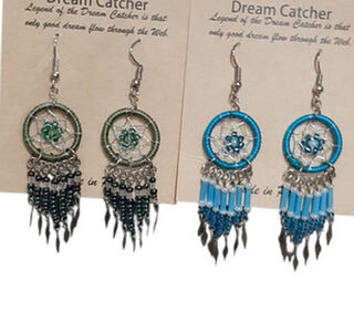 Dream Catcher Hand Threaded Earrings - Small