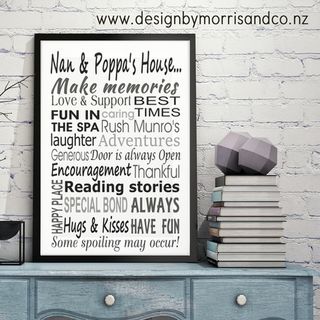 Grandparents HouseRules- Your choice of ALL words & colours!