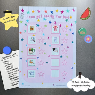 Bedtime Chart - Pink Stars