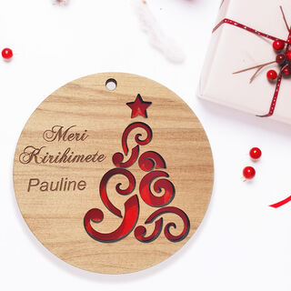 Personalised Rimu Christmas Bauble - Koru Christmas Tree  **NEW**