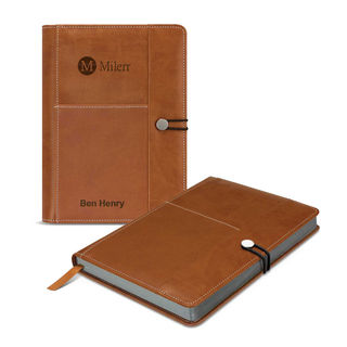 GUTENBERG A5 Leather Journal with Pocket & Closure