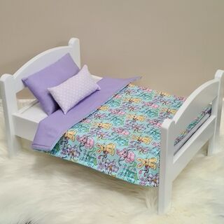 Dolls Bed, Cot or Pram Bedding Set - 3 Piece Cute Bunnies