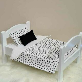 Dolls Bed, Cot or Pram Bedding Set - 3 Piece Paw Prints