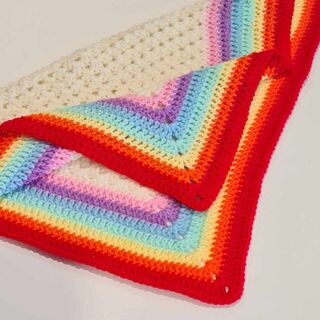 Dolls Crocheted Blanket - Rainbow