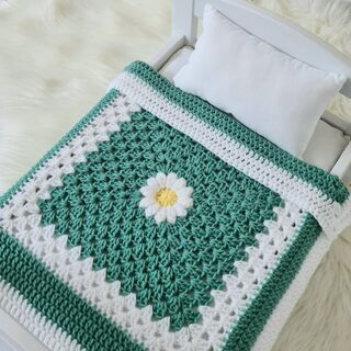 Dolls Crocheted Blanket - Daisy