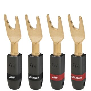 AudioQuest SET of 4 GOLD SPADE300 (RED/BLK)