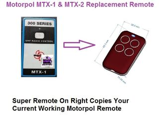 Motorpol MTX-1 & MTX-2 Garage Door Remote Control