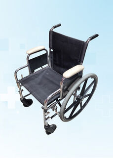 Wheelchair (D) Modern Black Nylon (H: 0.9m W: 0.59m D: 0.73m)