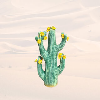 Cactus Paper-Mache Small Floral (H: 0.55m)