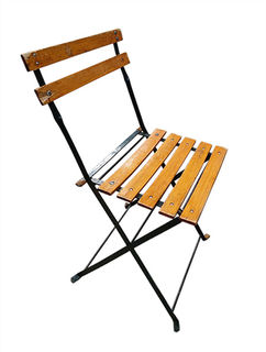 Cafe Chair Wooden Slat (H: 0.8m W: 0.38m D: 0.36m)