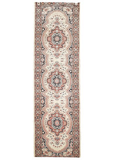 Rug #312 Persian Runner Cream, Pink, Black & Grey (0.8m x 3.1m)