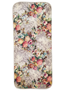 Rug #344 Floral Grey, Pink & Yellow (0.52m x 1.48m)