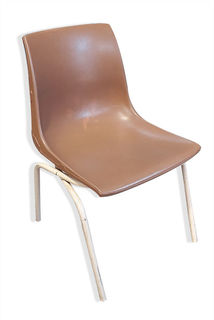 School Chair #3 Brown Plastic (H: 75cm x W: 45cm x D: 40cm)