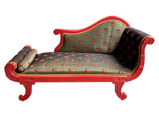 Chaise Lounge #10 Red Frame (H: 1m x W: 1.58m x D: 0.68m)