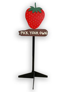 SIGN: 'Pick Your Own' Strawberry (H: 1.3m W: 0.5m)